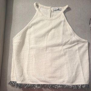 Zara Elegant Cream Sleeveless Top